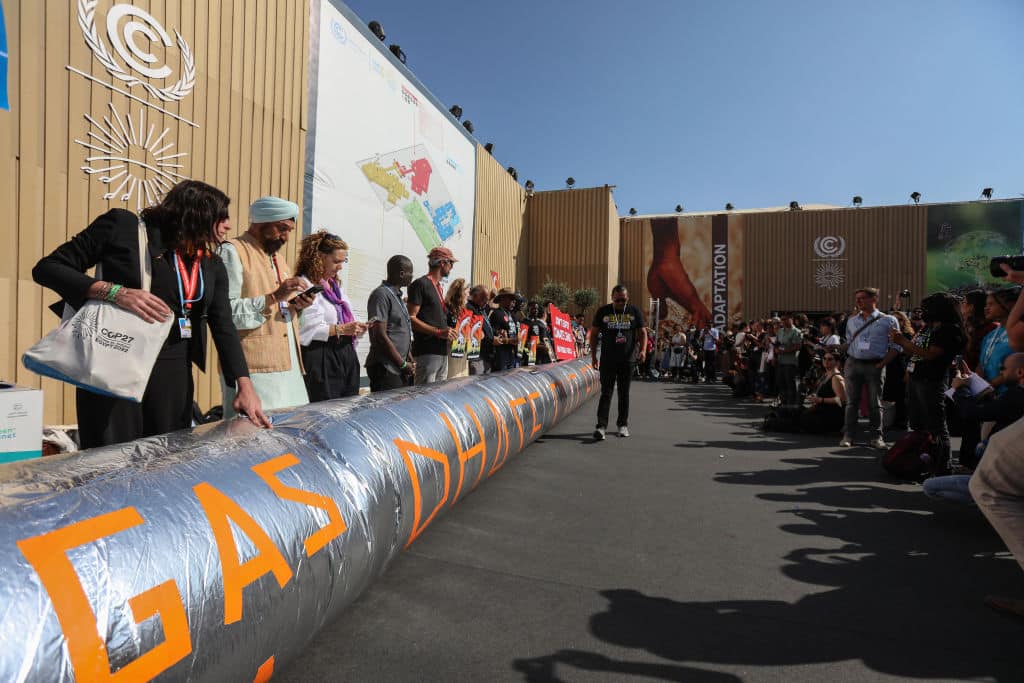 Protest during the UN climate summit in Egypt