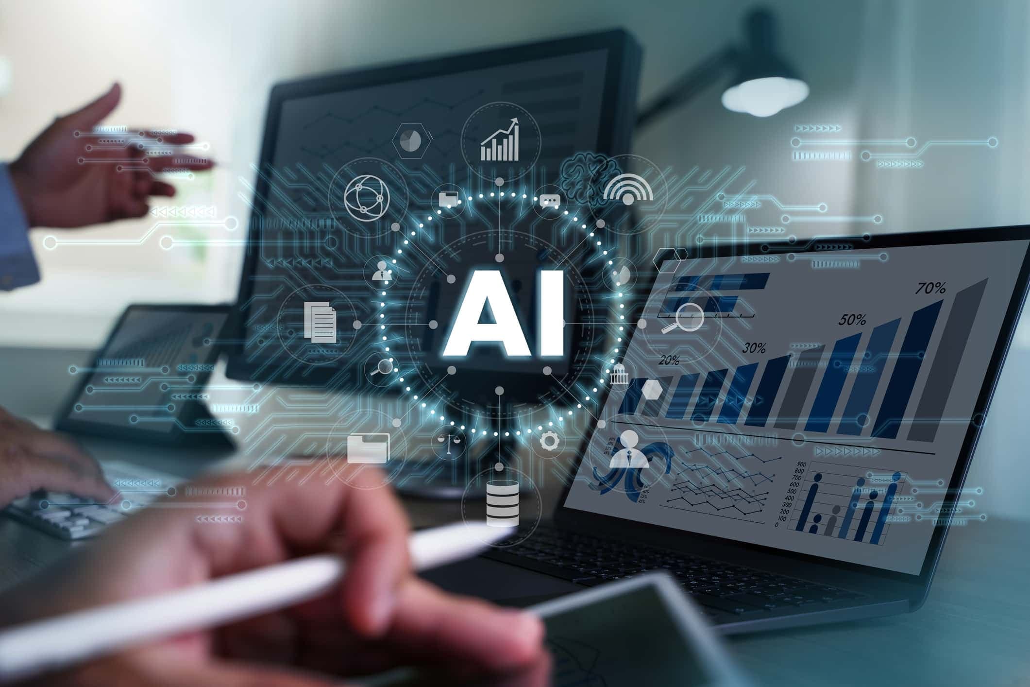 Manager engineer control Innovation of robotics  automation robot ai Business data analytics process management